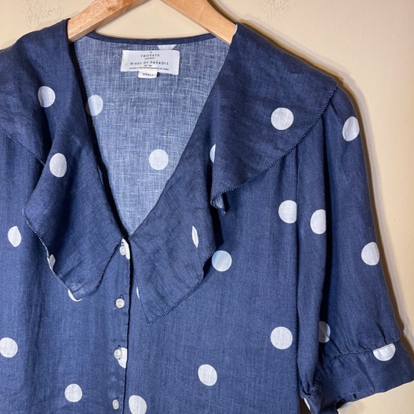 Navy Polka Dot Women's Top - Picture 5 of 9